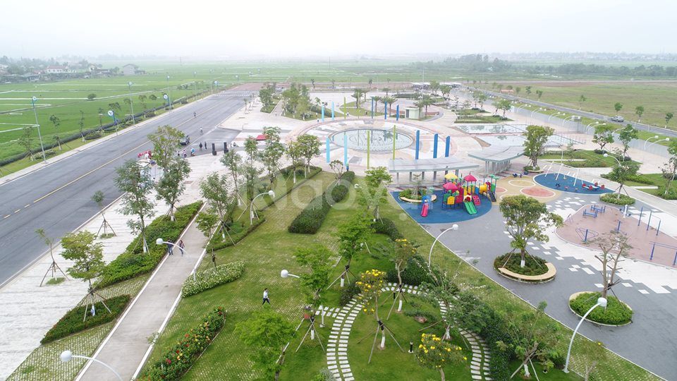 Một góc công viên cây xanh tại khu đô thị Vsip Nghệ An